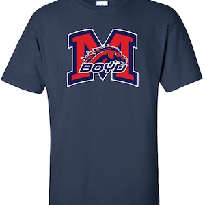 Mckinney boyd high school boyd broncos large M logo tshirt ....short or long sleeve ---4 colors