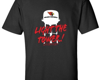 Melissa high school cardinals light the water tower t-shirt ....short or long sleeve ---black