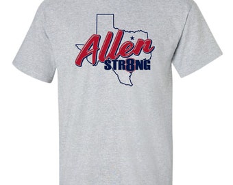 Allen strong / str8ng t-shirt ....short or long sleeve ---gray ....official home team prints 100% goes back