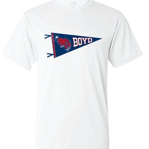 Mckinney boyd high school boyd broncos pennant tshirt ....short or long sleeve ---2 colors