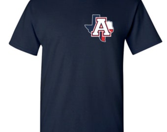 Allen high school eagles small Texas Proud A Tshirt ---navy blue or red