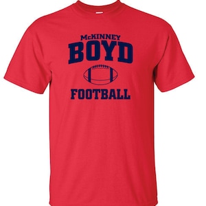 Mckinney boyd high school broncos football varsity series t-shirt ....short or long sleeve ---3 colors