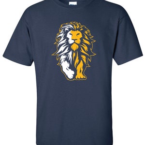 Mckinney high school lions big lion t-shirt ....short or long sleeve ---blue
