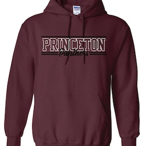 Princeton high school panthers block script crew sweatshirt or hoodie ---maroon