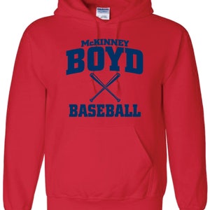 Mckinney boyd high school broncos baseball varsity series crew sweatshirt or hoodie ---3 colors