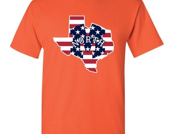 Mckinney north high school bulldogs large M Texas USA Flag logo tshirt ---8 colors