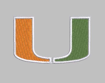 Miami Hurricanes U Logo Stickdatei Digitalisierer