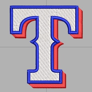 Texas Rangers T Embroidery Digitizer File