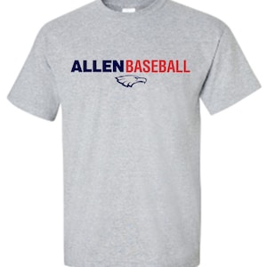 Allen high school baseball eagle head clean lines Tshirt ---light gray
