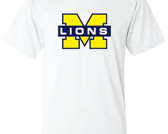 Mckinney high school lions large m logo t-shirt ---2 colors