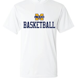 Mckinney high school lions basketball t-shirt ....short or long sleeve ---white