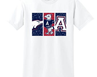 Allen High School Allen eagles triple logo t-shirt ---short or long sleeve ---white or gray
