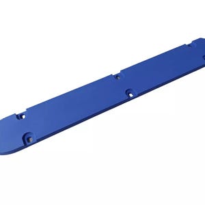 May include: A long, blue plastic strip with multiple holes and a rounded end. The strip is designed for use in a variety of applications, such as securing items or creating a barrier.