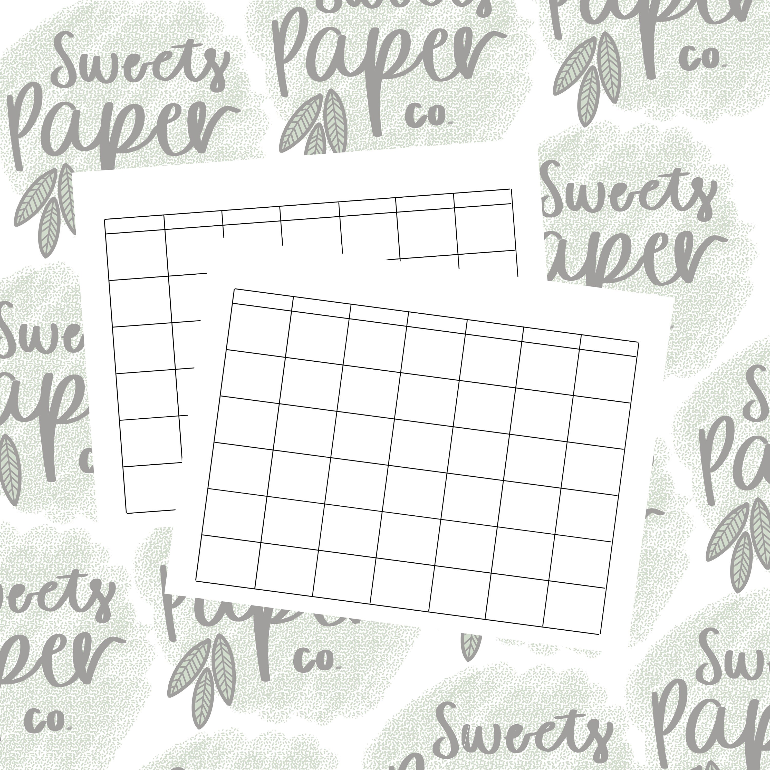Blank Monthly Printable, Blank Month Print, Monthly Printable, 8.5x11 ...