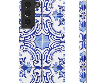 Samsung Phone Case Blue Tile, Lizzette