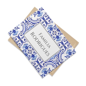 Personalized Ceramic Tile with Portuguese Blue Tile Print, Luisette, Family Sign, Azulejo, Ceramic imagem 5