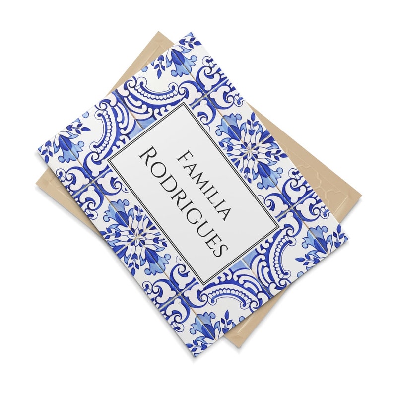 Personalized Ceramic Tile with Portuguese Blue Tile Print, Luisette, Family Sign, Azulejo, Ceramic imagem 5