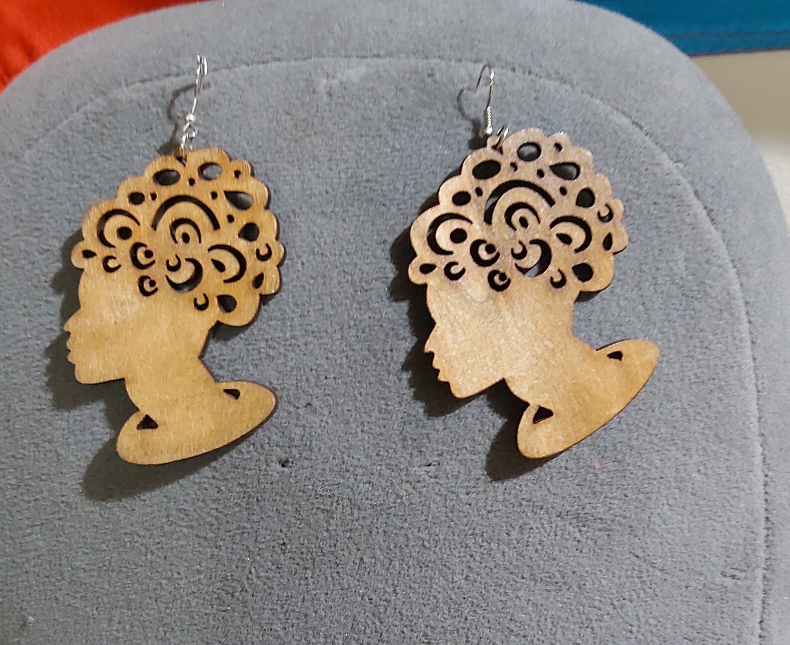 African women wood carved earring/Afrocentric ethnic drop Etsy