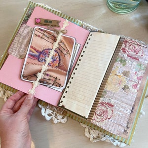 Handmade Junk Journal One of a Kind Gift Scrapbook for Creative Writing, note keeping, photo storage, organizer, keepsake, travel log, book