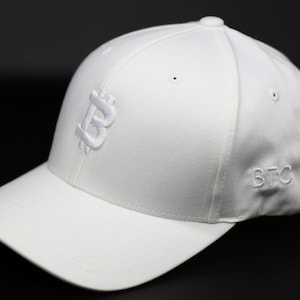 Bitcoin BTC Hat (All White) - White on White