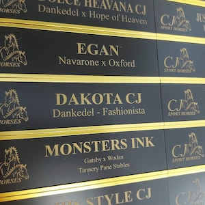 Stall Name Plate Slider Set & Single Plates Only - Bold Lamacoid Plastic - Easy to Read - Change Stall Plates in Seconds!