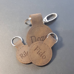 Engraved Leather Round Tags | Quiet Dog Tag | Stylish Horse Blanket/ Bridle Tag | Multibuy Discount Available