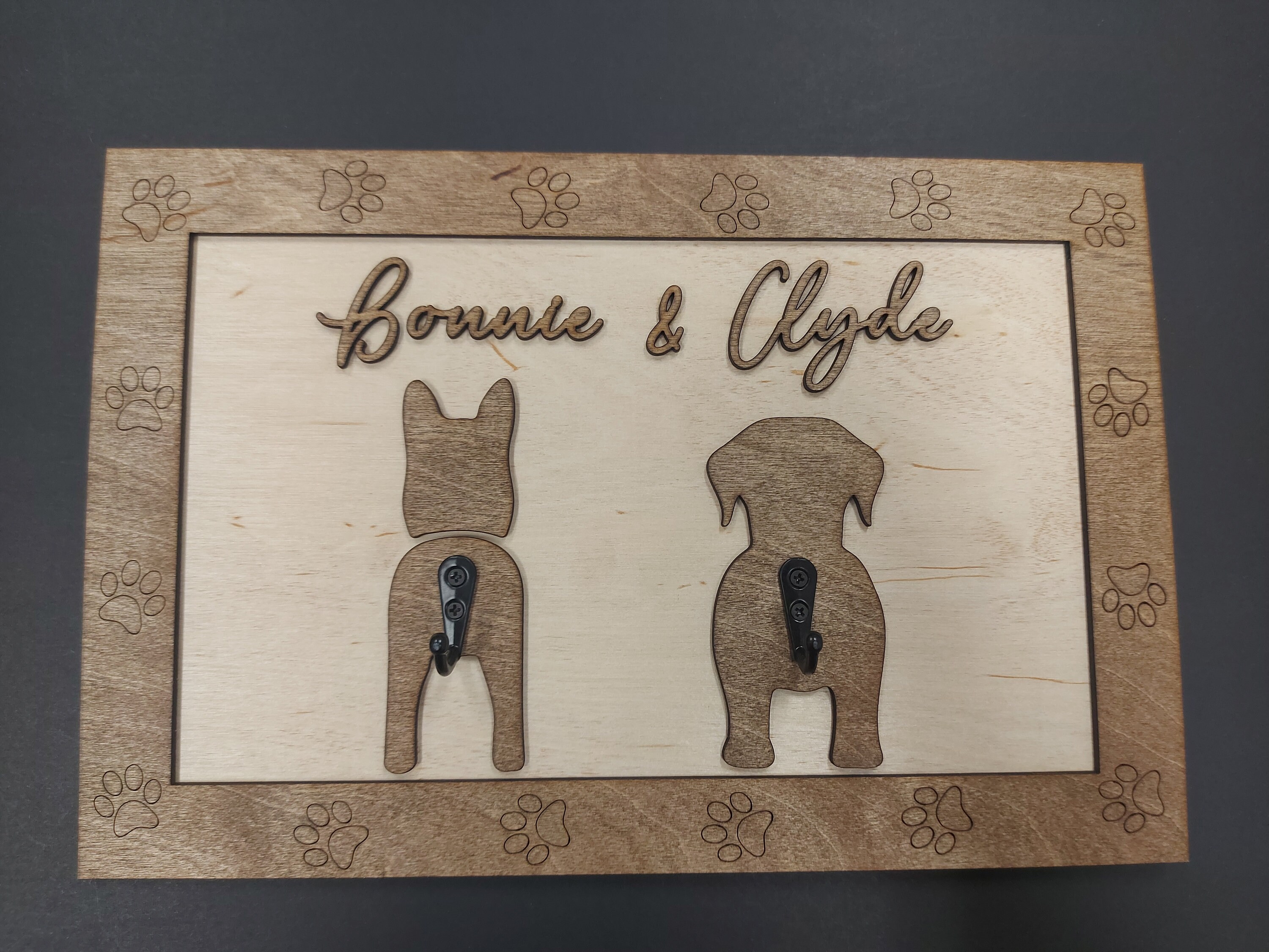 Personalized Key Ring Holder, Key Holder, His Hers Ours Dog Paw