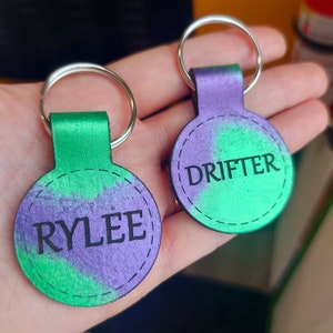 Painted Leather Round Tags | Quiet Dog Tag | Stylish Horse Blanket/ Bridle Tag | Painted & Engraved