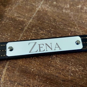 Engraved Aluminum Horse Halter Plate with Rivets or Chicago Screws (Blackened Letters)