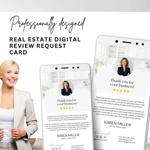 Sms-kaart voor moderne klantbeoordeling | Marketing makelaars | Klantgetuigenissen van ondernemers | Canvassjabloon | Verwijzing: