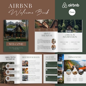 Airbnb Welcome Book Template, Vacation Rental Welcome Book, Welcome Book, Editable Airbnb Guest Book, House manual, Canva Welcome Guide