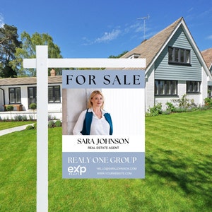 Real Estate Sign, For Sale Sign, Custom Sign, Modern For Sale Yard Sign, Real Estate Market, Canva Template, House Sale, Realtor Marketing