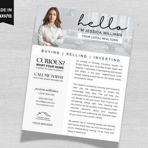 Realtor Prospecting Letter Template | Editable Real Estate Marketing | Custom Realtor Flyer | Prospecting Letter | Homeowner  Canva Template