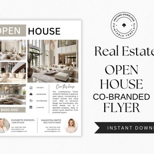 Moderne Co-Branding-Flyer-Vorlage für den Tag der offenen Tür, Flyer für den Tag der offenen Tür für Immobilien, Flyer-Vorlage für Immobilien, Flyer für Immobilienmakler, Immobilienmarketing