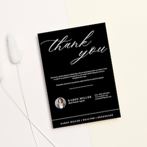 Real Estate Agent Thank you Card, Realtor Thank You Card, Real Estate Realtor marketing, Thank You Card Template, Printable Thank You Card