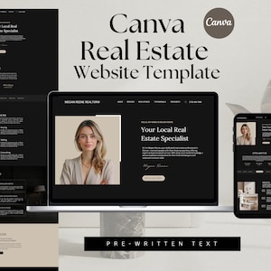 Premium Elegant Real Estate Canva Website | Canva Website For Real Estate Agents & Businesses | Real Estate Marketing | Real Estate Website