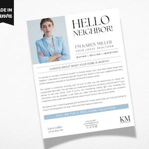 Folleto de presentación de bienes raíces, Plantilla de carta de presentación de agente inmobiliario, Folleto de nuevo agente, Carta de bienes raíces, Marketing inmobiliario, Canva