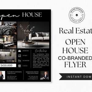 Moderne Co-Branding-Flyer-Vorlage für den Tag der offenen Tür, Flyer für den Tag der offenen Tür für Immobilien, Flyer-Vorlage für Immobilien, Flyer für Immobilienmakler, Immobilienmarketing