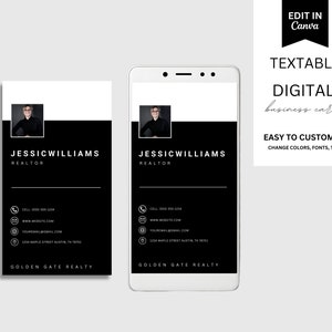 Minimal Digital Business Card Canva Template | Real Estate Business Card | Real Estate Marketing | Modern Business Card | Entrepreneur Canva
