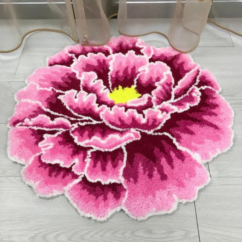 Flower Rug Floral Rug 3d Flower Shape Rug Gift for Her Etsy