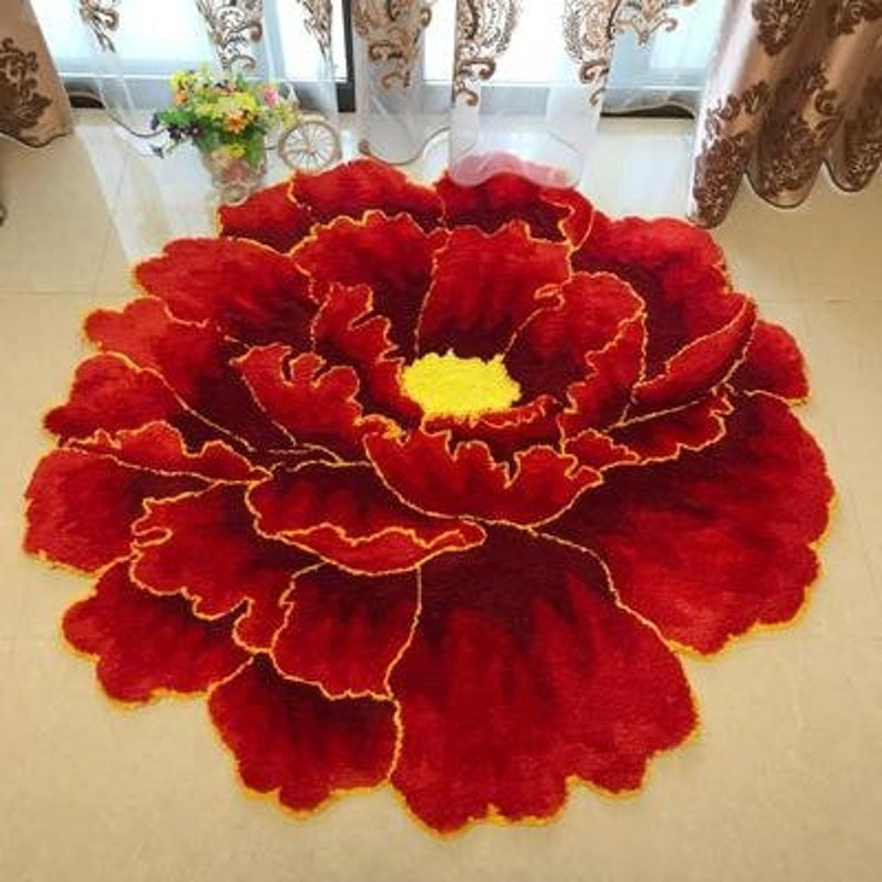 Flower Rug Floral Rug 3d Flower Shape Rug Gift for Her Etsy