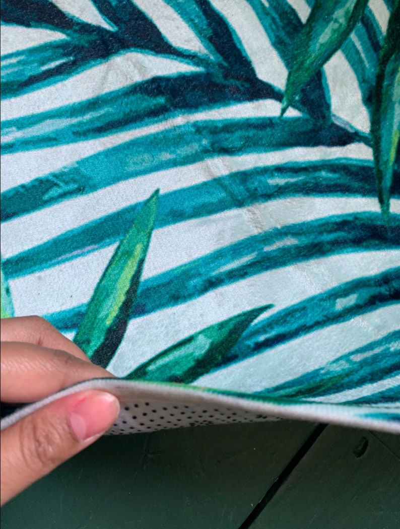 Round Plant Rug Plant Area Rug Tropical Rug Botanical Rug Etsy