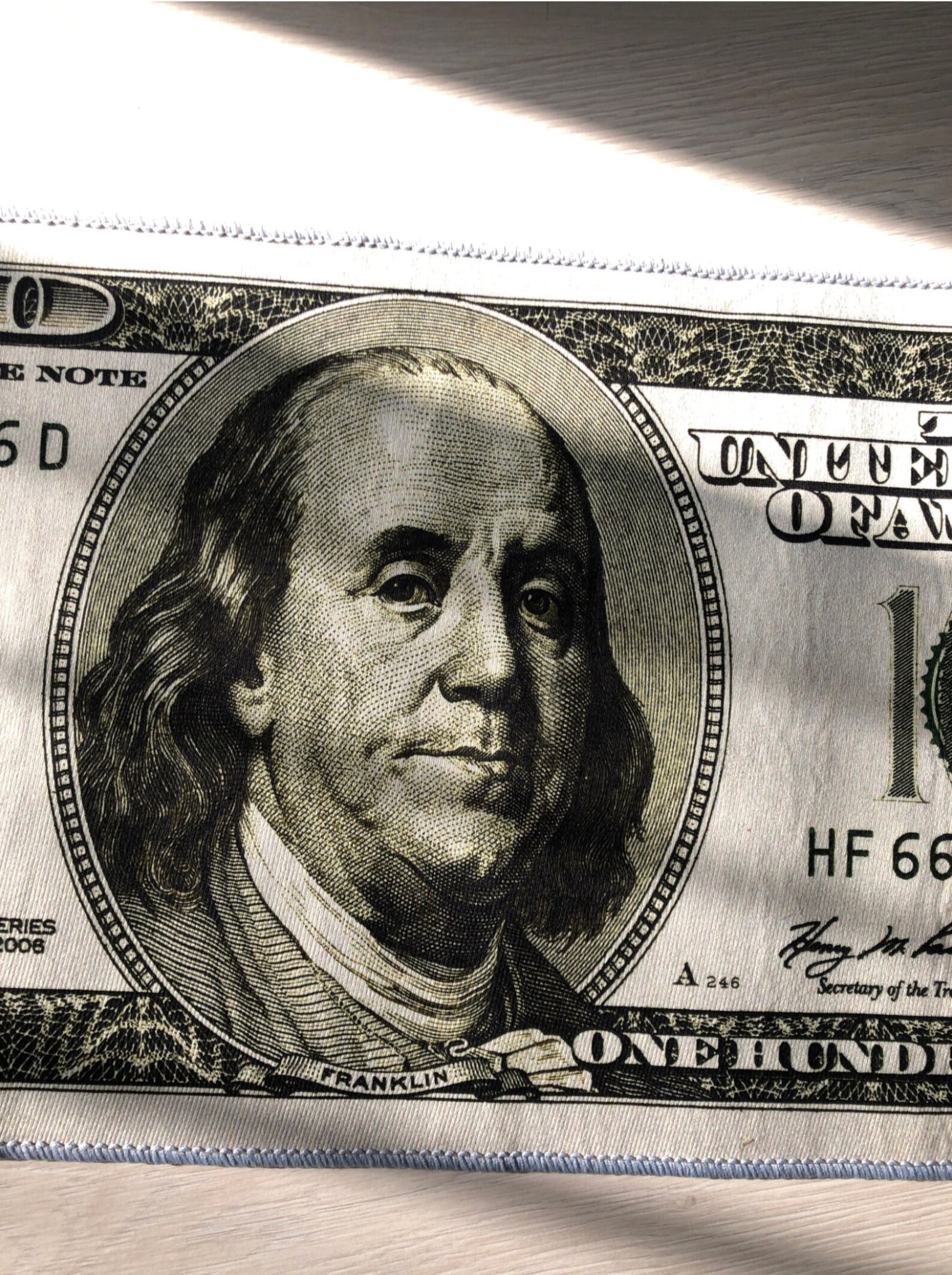 100 dollar bill rug black