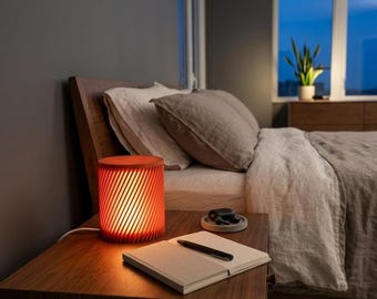 Lámpara de noche con diseño en espiral - Iluminación ambiental moderna para el hogar - Lámpara de acento con luz cálida de vela
