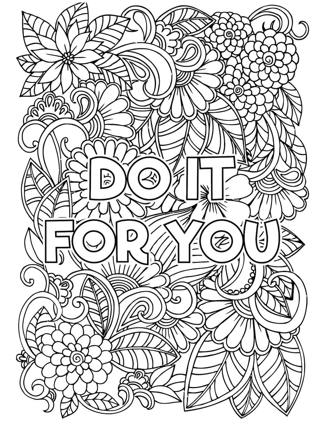 Colouring Pages Mandala Daily Affirmations - Etsy