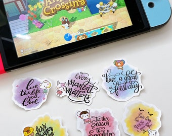 ACNH inspired hand lettering sticker set (Set of 6) with gift packaging