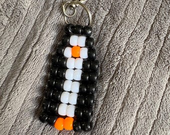Handmade Penguin Keyring, Beaded Animal Keychain, Zoo Gift, Gift for Kids, Teacher Gift, Winter Party Favor