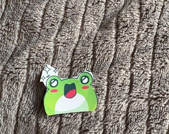 Frog Vinyl Sticker for Laptops, Cottagecore Frog Decal, Waterproof Sticker for Water Bottle, Car Decal, Nature Lover Gift