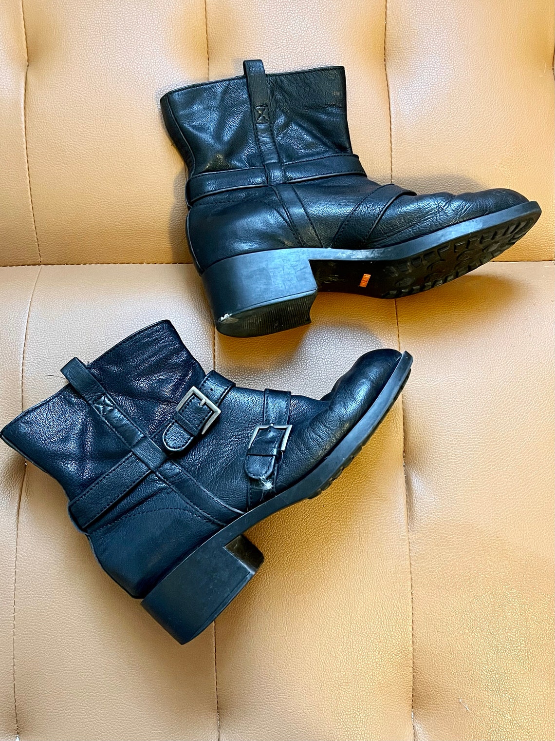 Cole Haan Nike Air Women's Black Leather Moto Boot | Etsy