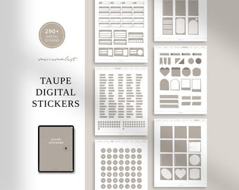 Minimalist Digital Stickers for Digital Planning | Digital Journal Stickers | Planner Stickers | iPad Goodnotes Stickers | TAUPE